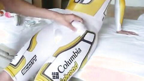 Cycle Suit Rub - Big Cock Handjob