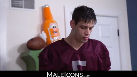 MaleIcons.com - Amazing young gay's care for rival's injury and intense anal play wit