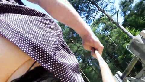 Crossdresser's Forest Adventure with a Butt Plug