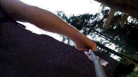 Crossdresser's Forest Adventure with a Butt Plug