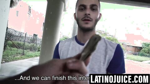 Straight Latino paid to be a gay breeding slut