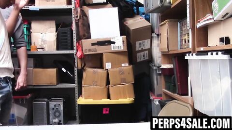 Ebony thief pounded out by securitys enormous cock