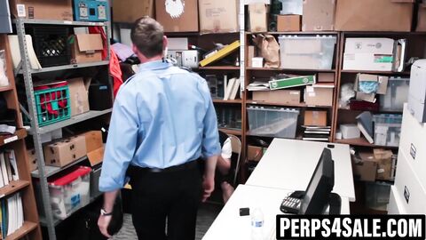 Inked shoplifter cums hard while taking raw deep dick