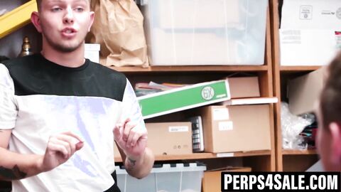 Inked shoplifter cums hard while taking raw deep dick