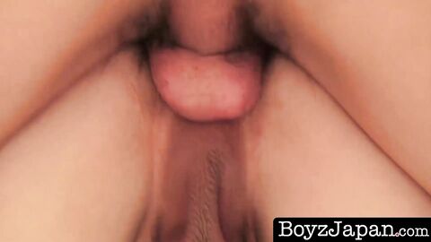 BoyzJapan.com - Japanese twink with glasses anal fucked by big-cocked lover deep