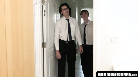 BoyMissionary.com - Tattooed hunk's threesome pounding of twinks after cock sucking