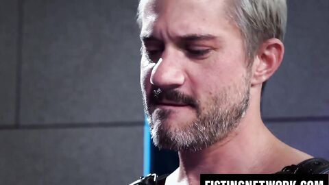 Blond homo spanks and wrecks bespectacled bottom