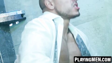 PlayingMen.com - Blowjob and ass pounding by Alan Vicenzo and John Brachalli