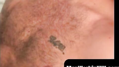 MenWorkinXXX.com - Mature hairy chest looks amazing while the man masturbates passion