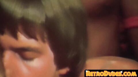 RetroDudes.com - Retro gays enjoy wild bareback orgy after dick sucking