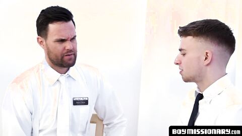 BoyMissionary.com - Sexy Mormon elder's jerk off of horny twink to test faith