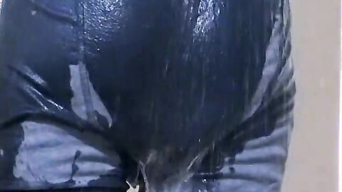 Homo youngster washes body while masturbating passionately