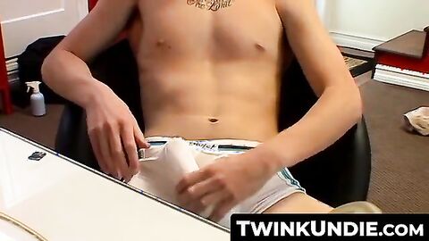 TwinkUndie.com - Joey Steels rubs his dick to a creamy finish in his sexy undies