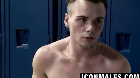 Twink Lucca sucks beefy coach Rockâs thick cock