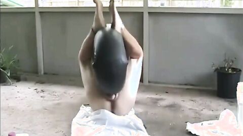 Pissing and Cumming on my Inflatable Sex Toy Outdoors