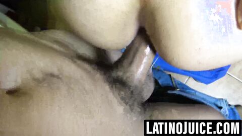 Young Latino takes long thick cock in tight ass