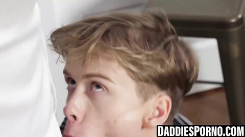 Stepson swallows taboo load then takes bareback