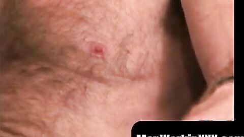 MenWorkinXXX.com - Old man lays back and pulls on his cock until it gets hard and thr