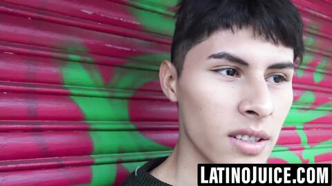 Cute pierced Latino twink gets hot cum all over face