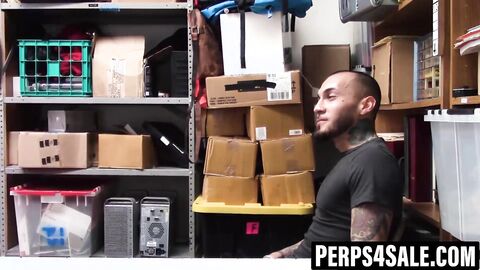 Tatted shoplifter wrecked by ebony guards huge cock