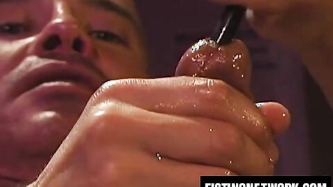 Pierced Simon Cox gets ass fisted open by Xavier Vitale