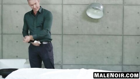 MaleNoir.com - Adrian Hart's ass stretching follows rimming Silver Steele