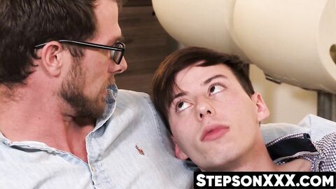 Handsome stepson takes daddy's full load with pleasure