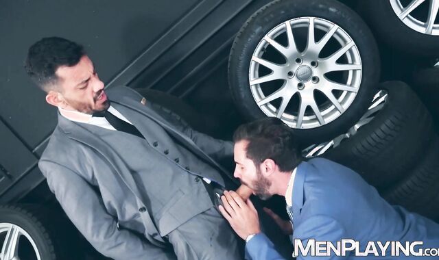 Dani Robles greets his customer Joe Gillis with his veiny meat