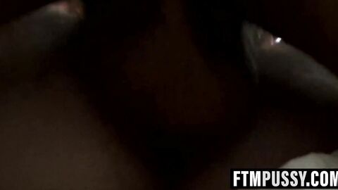 Trans jock whore Luke Hudson gagging in spitroast threesome