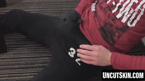 Horny boy beats off alone watching dirty videos