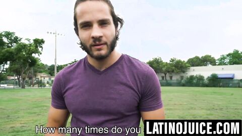 Athletic Latino discovers gay side through bare sex and facial