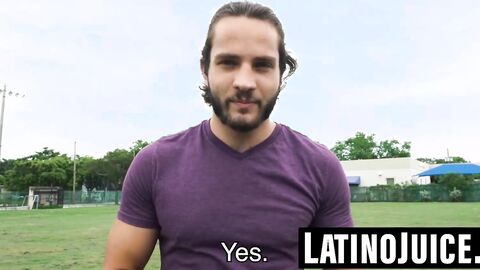 Athletic Latino discovers gay side through bare sex and facial