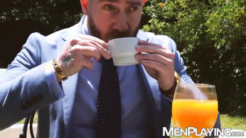 Manuel Scalco gives waiter Bruno Max good tip and hard anal banging