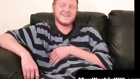 MenWorkinXXX.com - Redhead tugs his cut boner and tries his best to get hard and exci