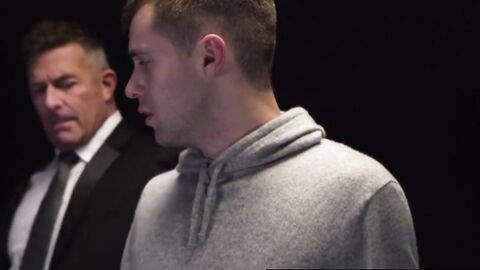 Kinky twink moans during intense glass dildo play