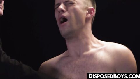 Kinky twink moans during intense glass dildo play
