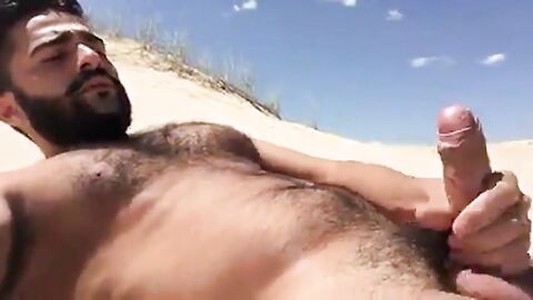 Greek Beach Jerk - Big Cock Hunk Outdoor Adventure