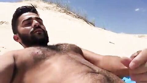 Greek Beach Jerk - Big Cock Hunk Outdoor Adventure