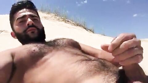 Greek Beach Jerk - Big Cock Hunk Outdoor Adventure
