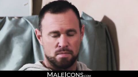 MaleIcons.com - Inked muscle hunk's intense anal play with sweet lover's big cock and