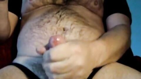 Hairy Daddy Bear Cums Hard