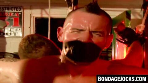 Submissive jocks dominated as their cocks are played with