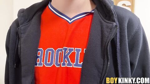 Submissive twink Jack Davis SWALLOWS several massive dicks