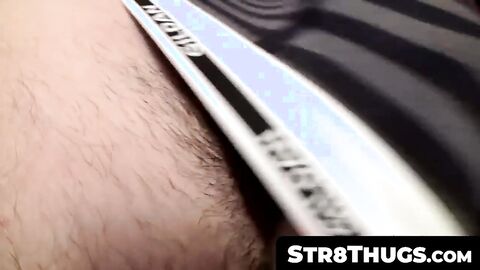 Str8Thugs.com - Boney twink ruffian's solo hard cock stroking and cum shot masturbati