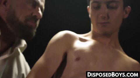 Sexy teen jerked off by hot bearded daddy