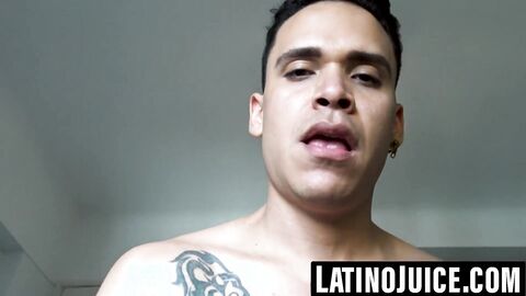 Latino slut cums while riding thick uncut cock