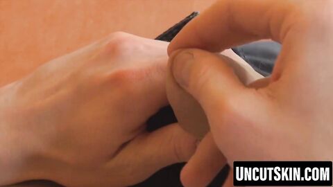 Kinky young stud plays with his fat dick