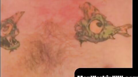 MenWorkinXXX.com - Tattooed stud chilling before jerking big cock for intense cumshot