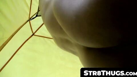Str8Thugs.com - Skinny looking twink thug's solo camping and masturbation cum shot sc