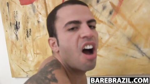 Brazilian hunk fucks toys then jerks off solo